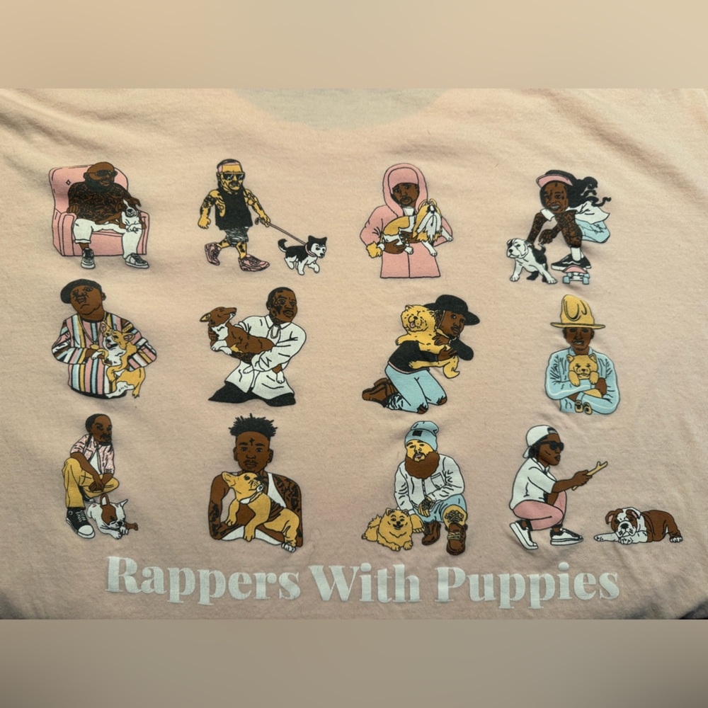 Mens Pink Tshirt from Dog Limited: Rappers with Puppies